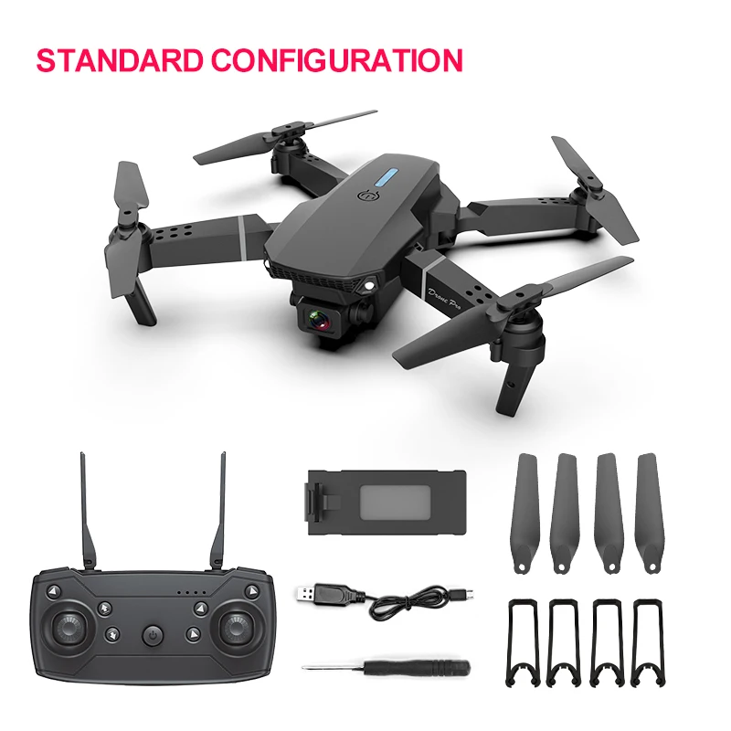 2022 NEW E88 Pro Wifi FPV Portable Foldable Remote Control Drones 4K HD Daul Camera Drone Rc Quadcopter Helicopter Dron Toys quadcopter remote RC Quadcopter