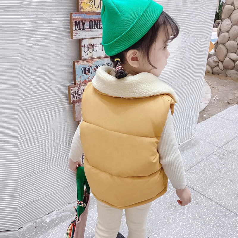 Fashion Winter Kids Baby Cotton Vest Jacket Autumn Solid Color Pocket Waistcoats Boy Baby Kids Sleeveless Coats Child Outerwear best fall jackets