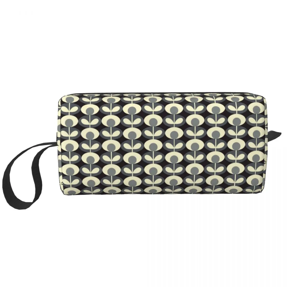 

Oval Flower Cool Grey Orla Kiely Pattern Cosmetic Bag Large Capacity Makeup Case Beauty Storage Toiletry Bags Dopp Kit Case Box