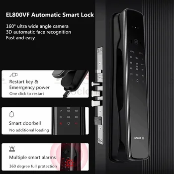 Fully Automatic Smart Doorlock EL800VF Facial Recognition Fingerprint Lock Anti-theft Door Electronic Password IC Card APP 1