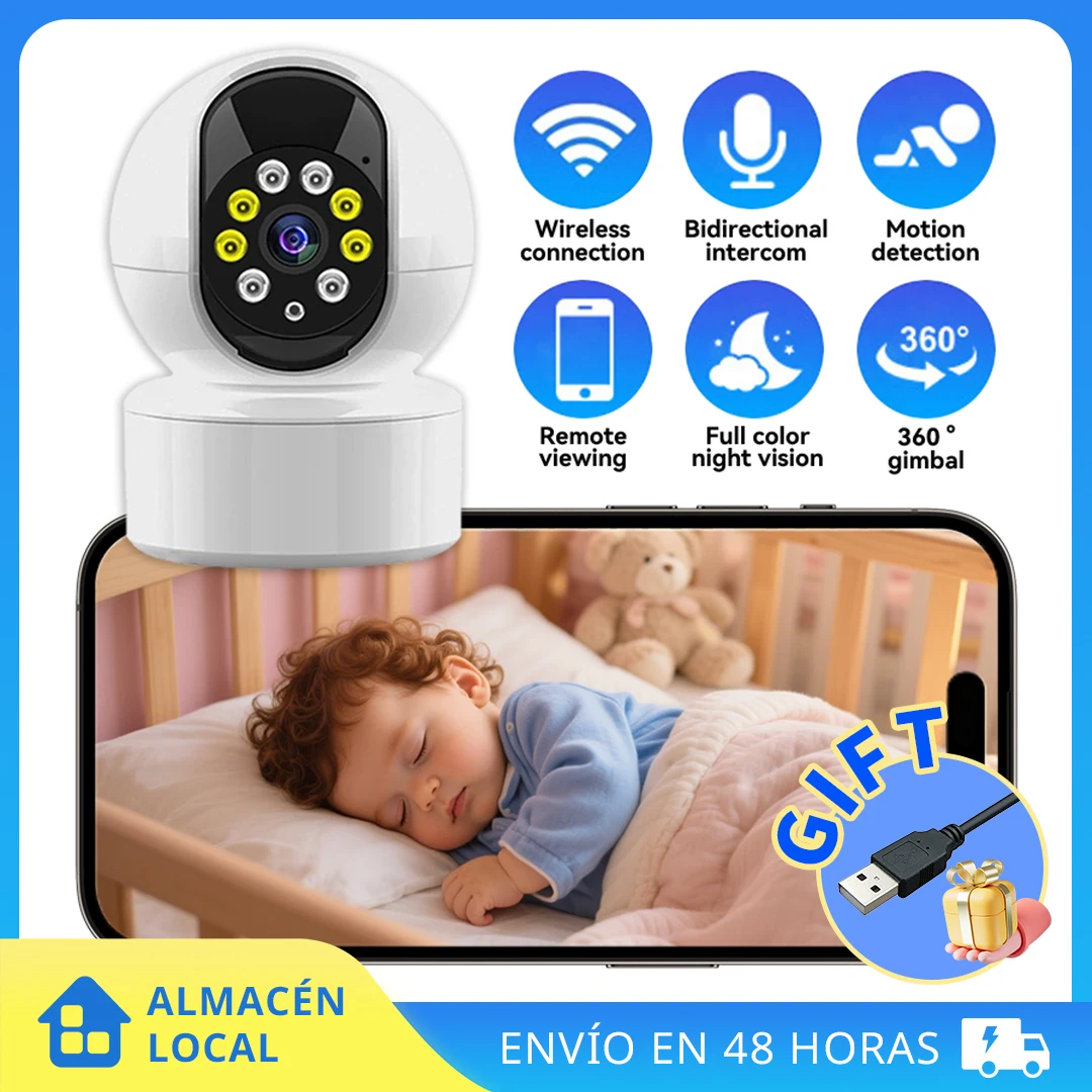 360° Smart Home Security Camera with 2-Way Audio, Wi-Fi Smart Home Security Camera Webcam AI Human Detection Night Vision Tracking for Baby & Pet