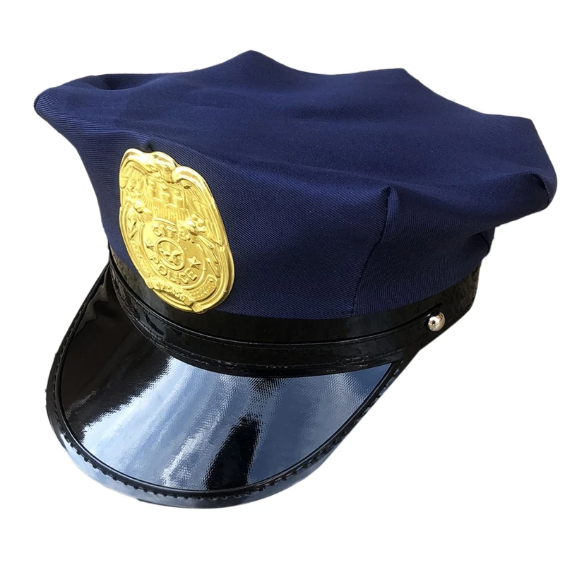 Stylish Cosplay Hat Performance Military Hat Police with Badge Sailor Octagonal for Carnival Cosplay