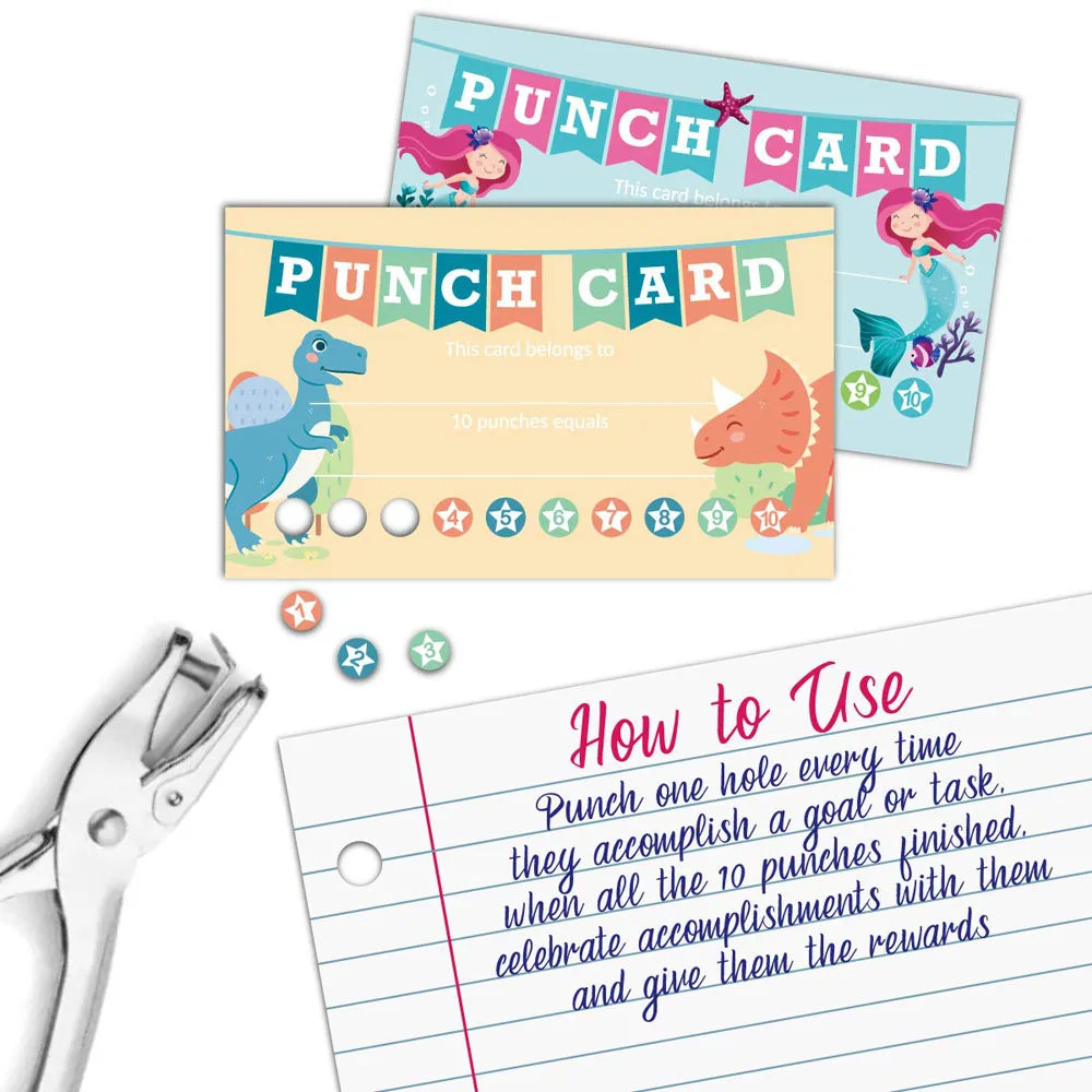 Punch Cards 3.5 X 2 Inch Incentive Reward Card School Teacher Motivation Kid Behavior Homeschool Classroom Supplies 10-50pcs