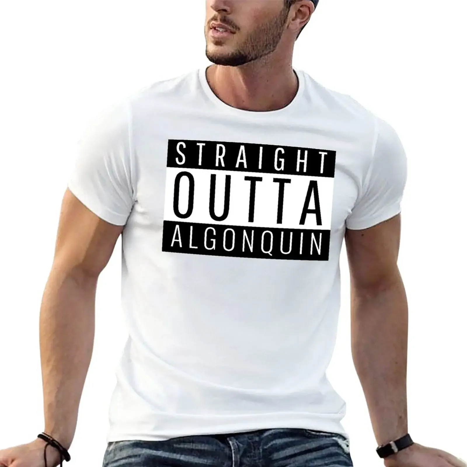 

Straight Outta Algonquin Illinois T-Shirt oversized summer clothes summer top mens champion t shirts