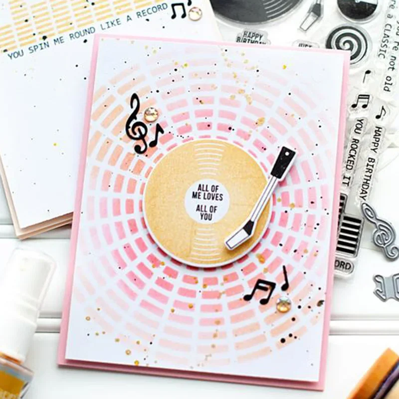 MonkeyStamp Phonograph CD Metal Cutting Dies and Stamps for DIY Scrapbooking photo album Decorative Embossing DIY Paper Cards