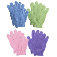 4 Pair Shower Bath Gloves Exfoliating Wash Skin Spa Massage Body Scrubber Cleaner 1