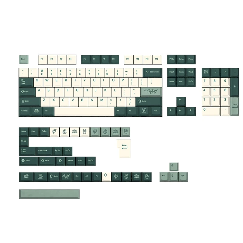 

Колпачки для ключей ботанического сада 144 для ключей PBT Cherry Keycaps Dye Sub Keycap