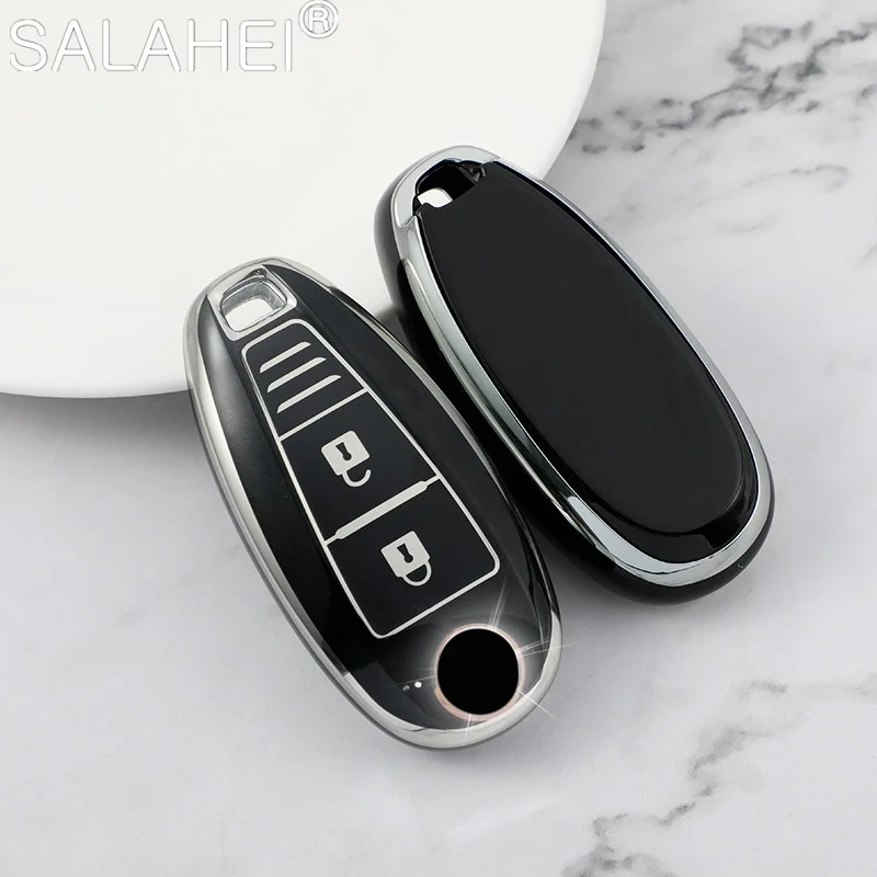 Tpu Silver Edge Car Key Case Cover Bag Shell Per Suzuki Vitara Swift Ignis Kizashi Sx4 Baleno Ertiga Samurai S-Cross Accessori
