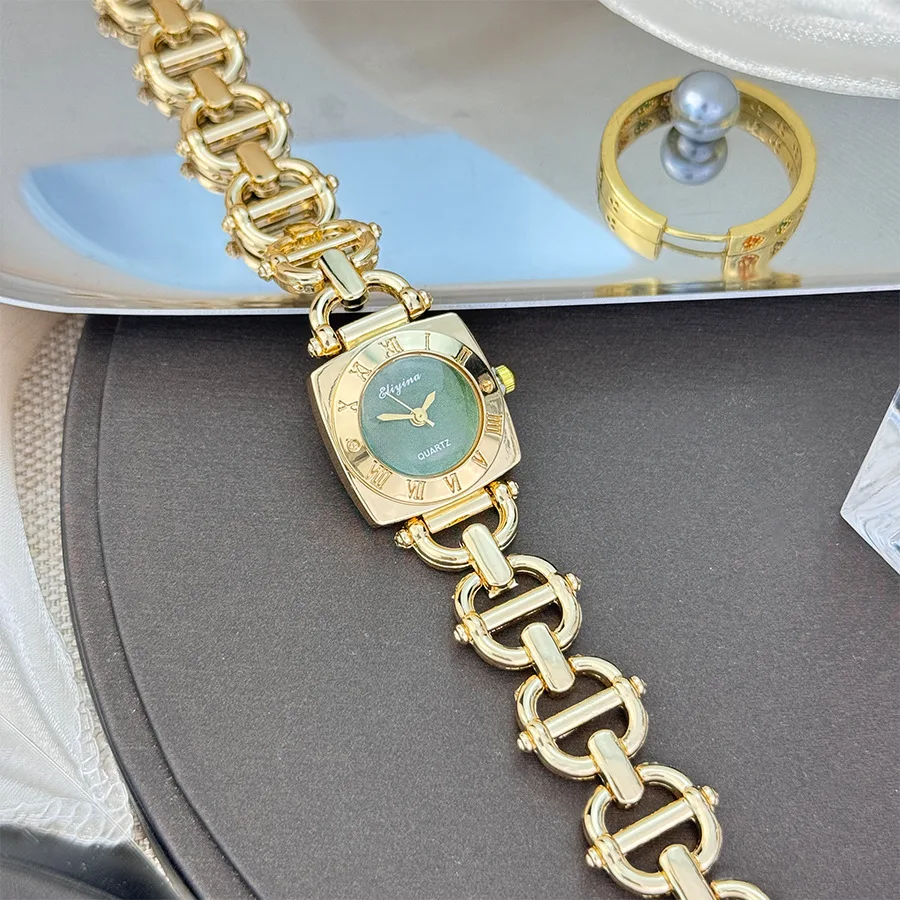 Square women's watch Roman scale hollowed out number bracelet women's watch