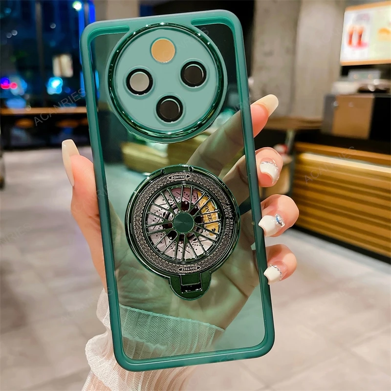 Clear Silicone Case with Spinning-Top Stand Cover