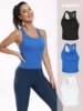 Attraco Women Sports Tank Tops 1PCS/3PCS/4PCS Solid U Neck High Elastic Built In Bras Racerback Breathable Fitness Camisole 2