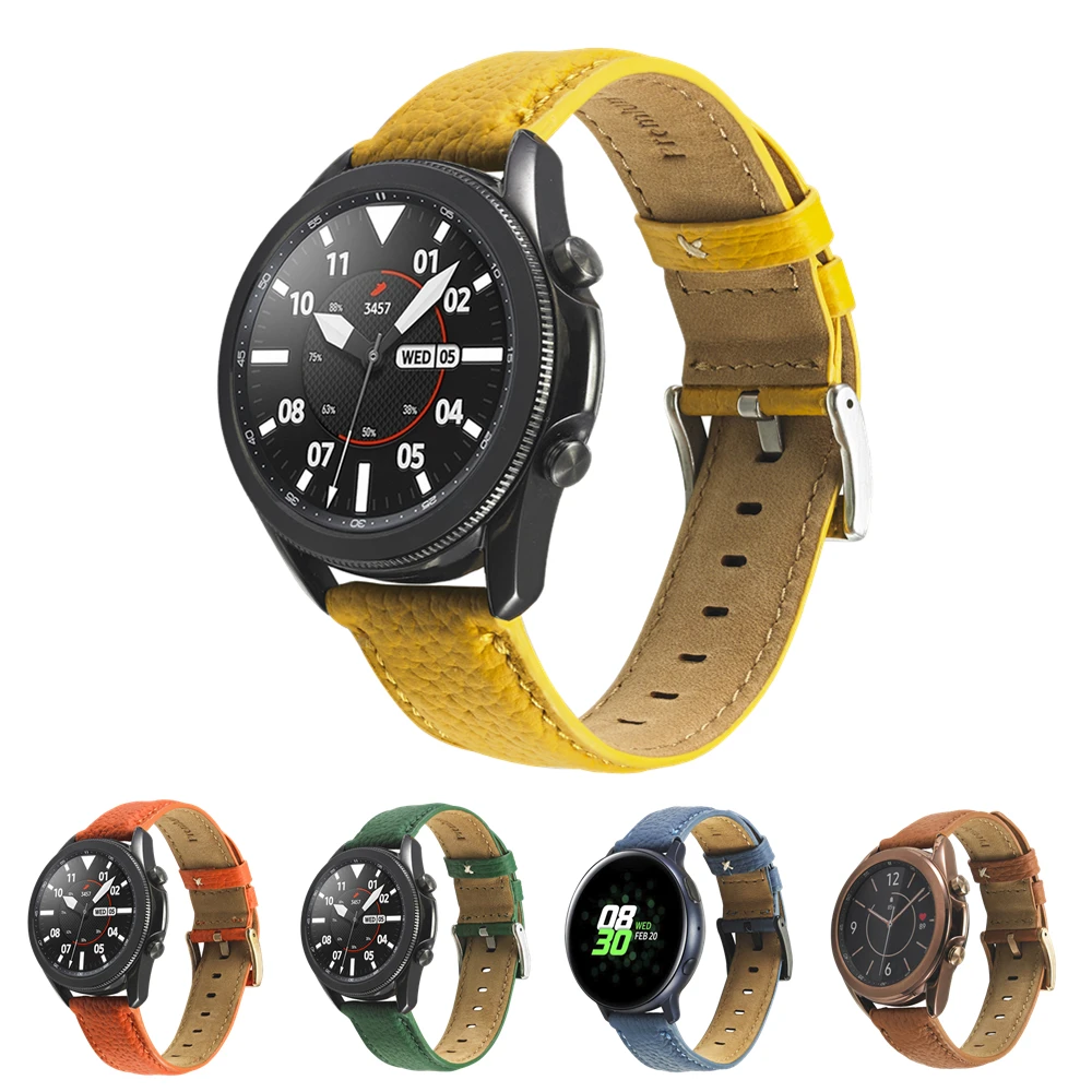 

Кожаный ремешок для Samsung Galaxy Watch 3 45 мм 41 мм, умный Браслет для наручных часов GTR 47 мм 42 мм GTR2, браслет для часов