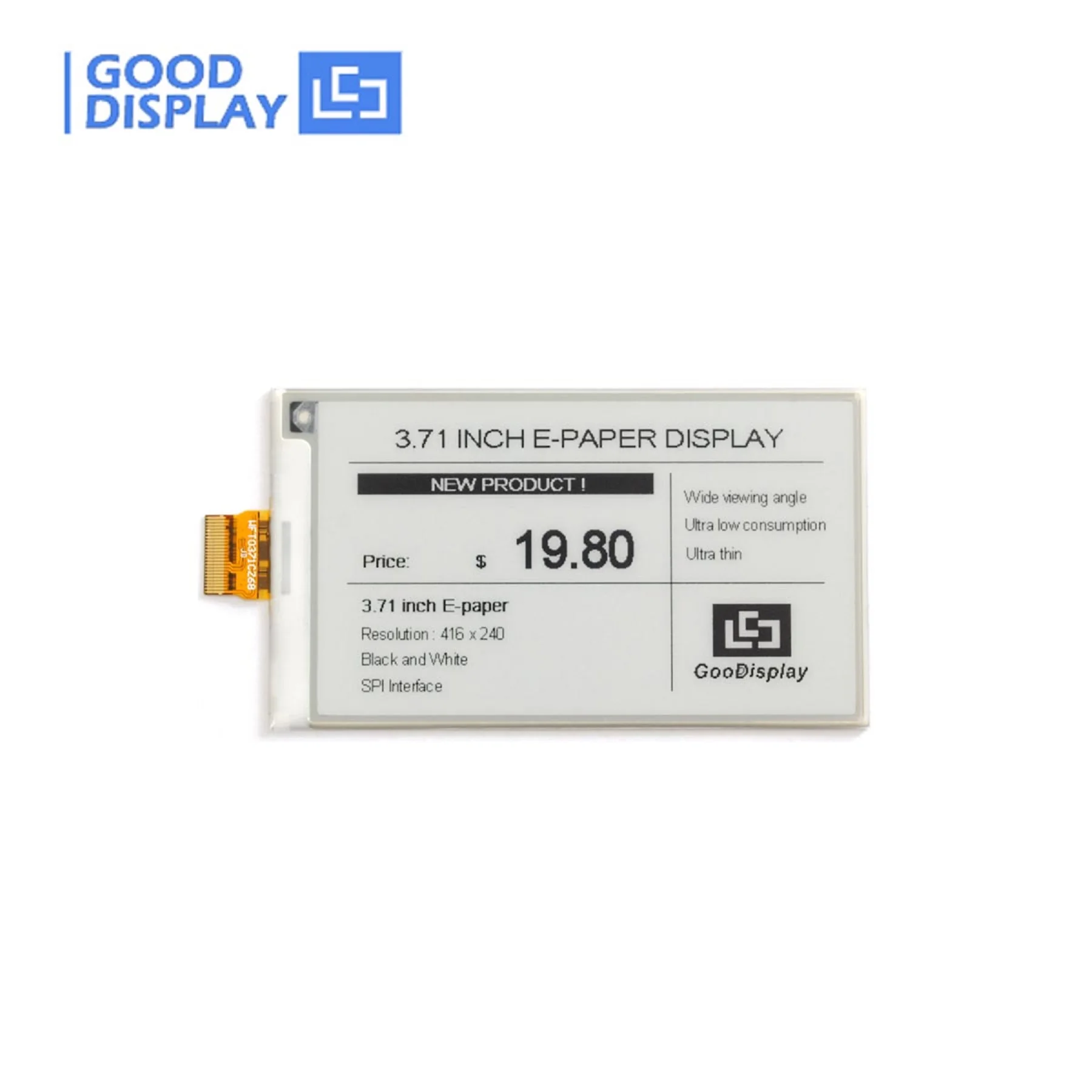 Polegada E-paper Display Preto e Branco Grayscale E-ink Módulo de Tela Gdew0371w7 3.71 - Imagem 4