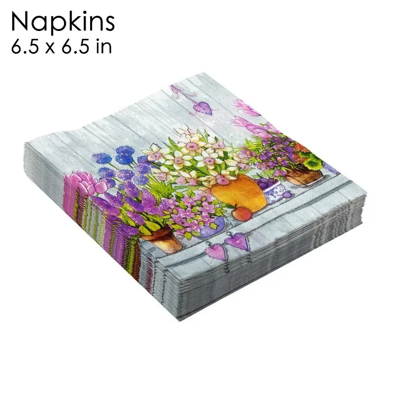 Clay Pot Vase 10/20pcs Grey Backdrop Spring Flower Full Page Floral Food Grade Printed Tissue Paper Butterfly Bone Bart Paper tissue paper decoration