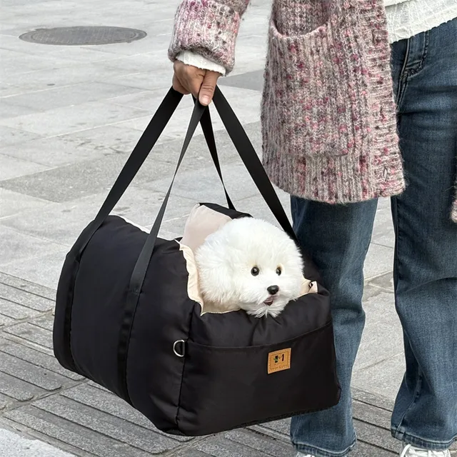 Dog Car SUV Seat Puppy Bed with Adjustable Fixed Strap Non-Slip Bottom Dog Seat for Dog Cat Traveling Carry Supplies Washable 5