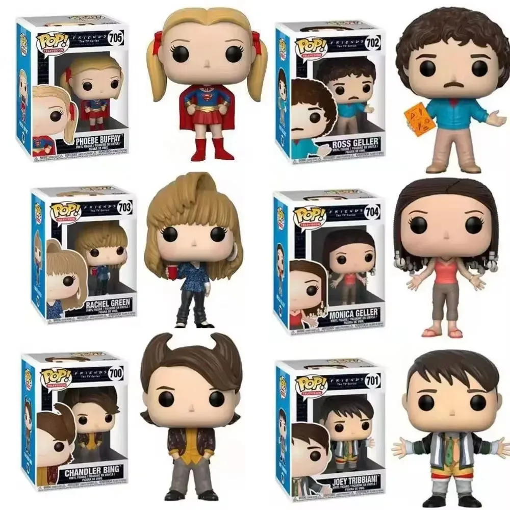 thumbnail image 2 of Funko Pop Friends Chandler Bing 700 Joey Tribbiani 701 Ross Geller 702 Rachel Green 703 Figuras de acción de vinilo Juguetes Regalos para niños, 2 of 5
