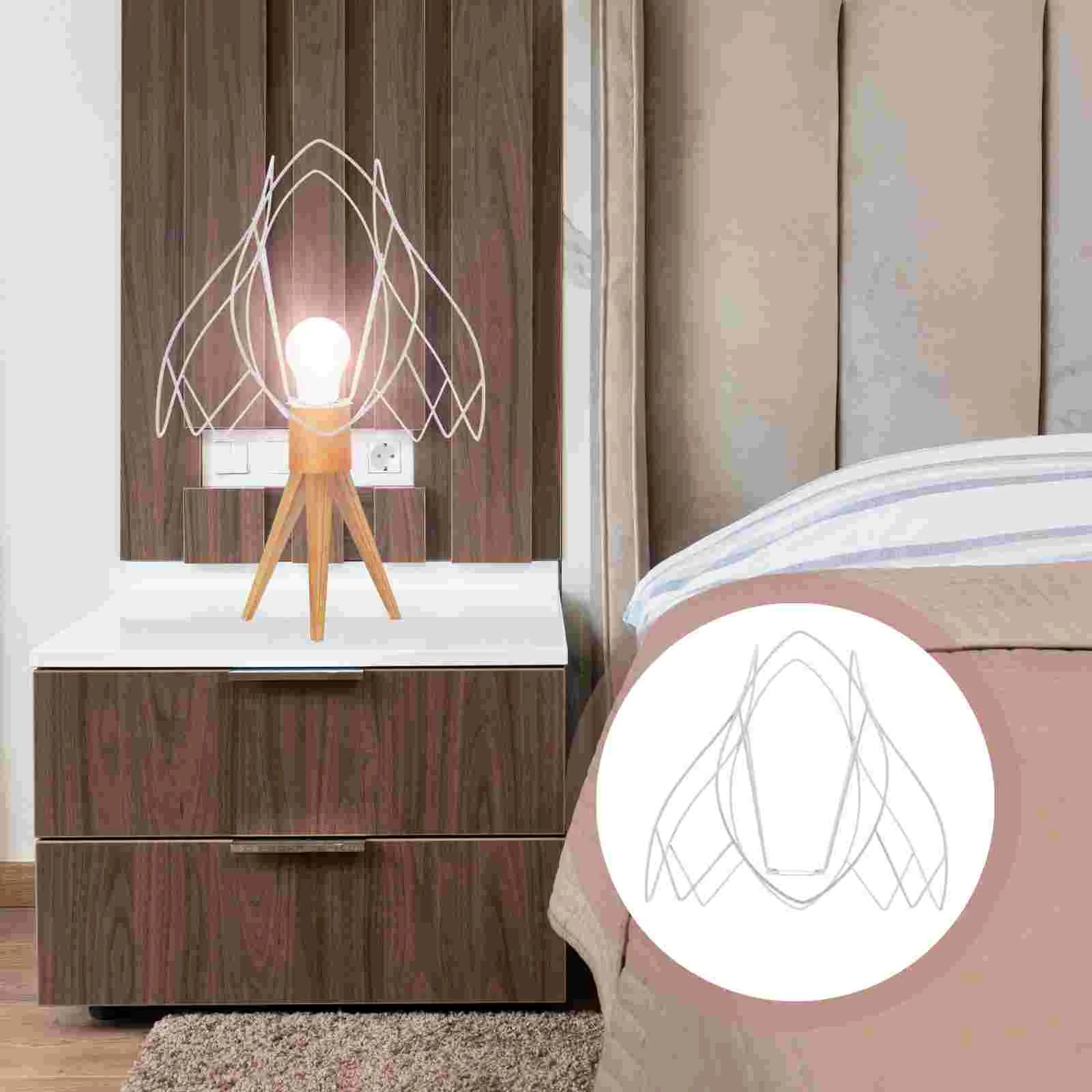 

Shaped Light Stand Lampshade Iron Frame Rack Ceiling Shades Guard Plate Ring Cage for DIY Table