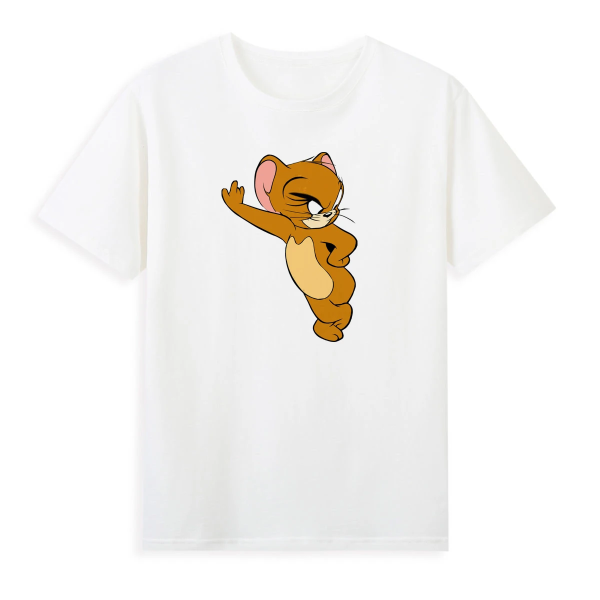 

Super Funny Mouse And Cat Cartoon Tshirt New Style Hot Sale Women Shirts Good Quality Summer Tops Tees