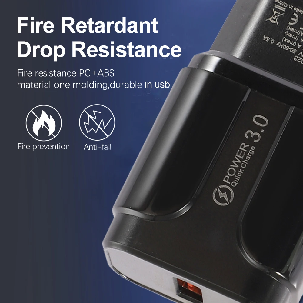 Ultra-Fast USB Charger with Quick Charge 3.0 and EU/US Plug Compatibility