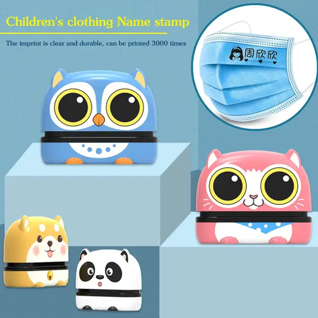 Cute Cartoon Children Seal Students Washed Non - Fading Fabric And Textile Stamps Security Name Stamptoy Baby Name Stamp DIY 3