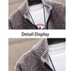 Knitted Cardigan Solid Color Sweater Men Zipper Autumn New Long-sleeved Jacket Warm Fleece Cardigans Jacket 4