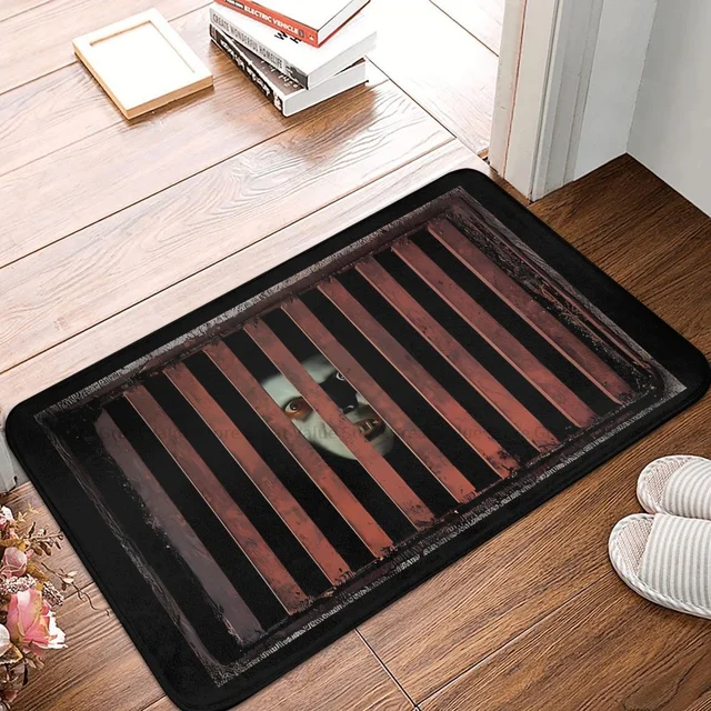 Manhole Well Cover Bath Mat Devil Horror Creepy Grate Doormat Living Room Carpet Entrance Door Rug Home Decoration