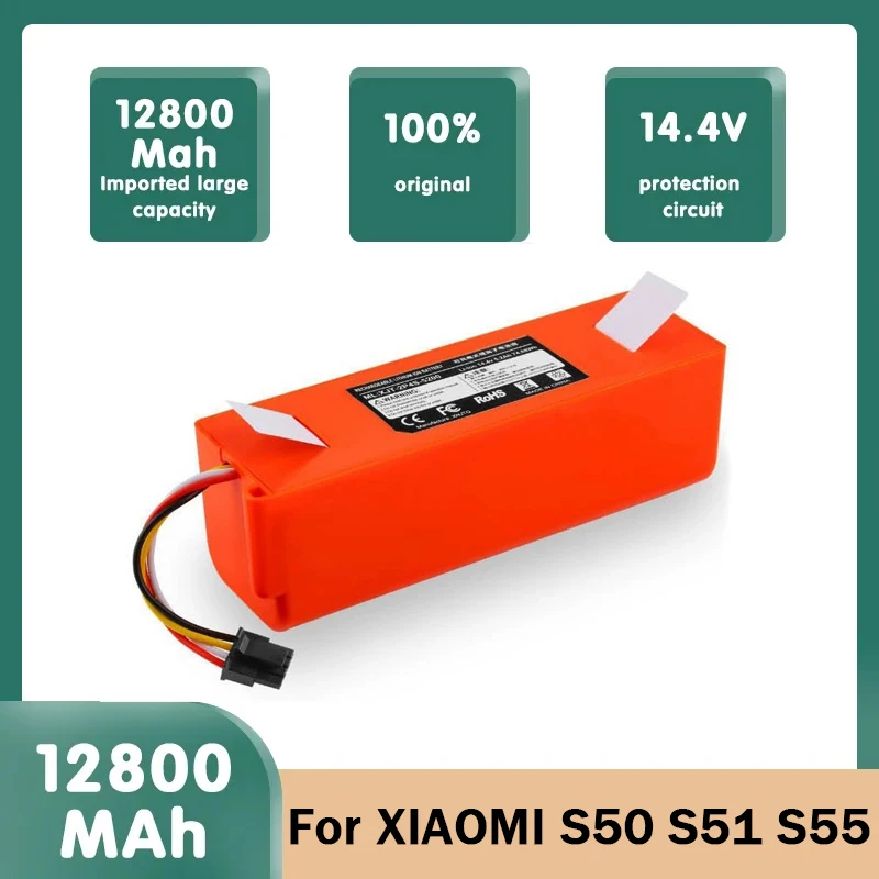 Original 14.4V BRR-2P4S-5200S Robotic Vacuum Cleaner Battery, For Xiaomi Roborock S50 S51 S55 robot battery
