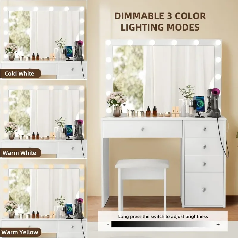 5 drawer 2024 makeup vanity