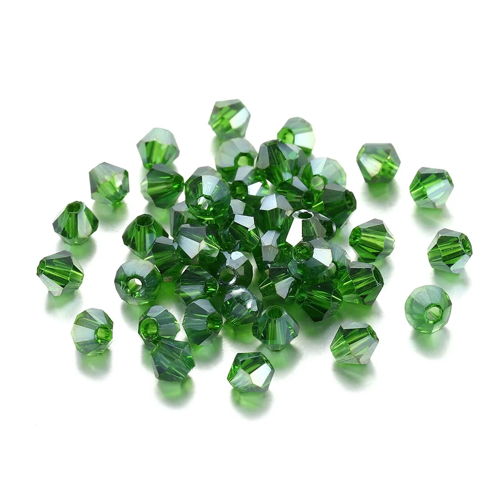 Shimmering AB Glass Bicone Beads – 200Pcs