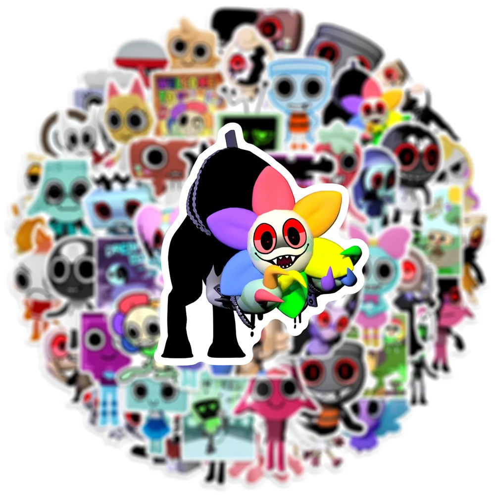 Cartoon Stickers 10/30/50PCS Funny Dandys World DIY Decoration Waterproof Skateboard Notebook Luggage Laptop Phone Fridge Decals