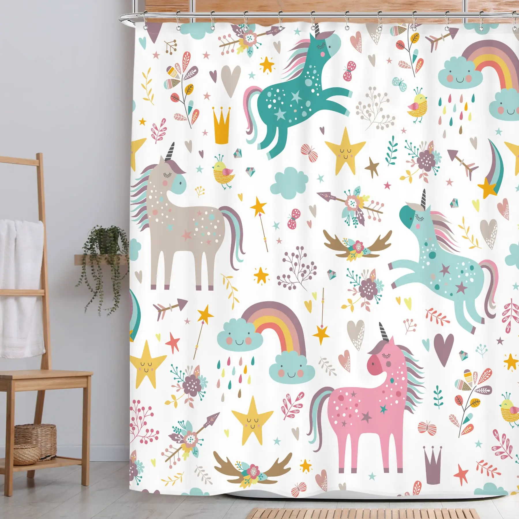 Unicorn Shower Curtain Kids