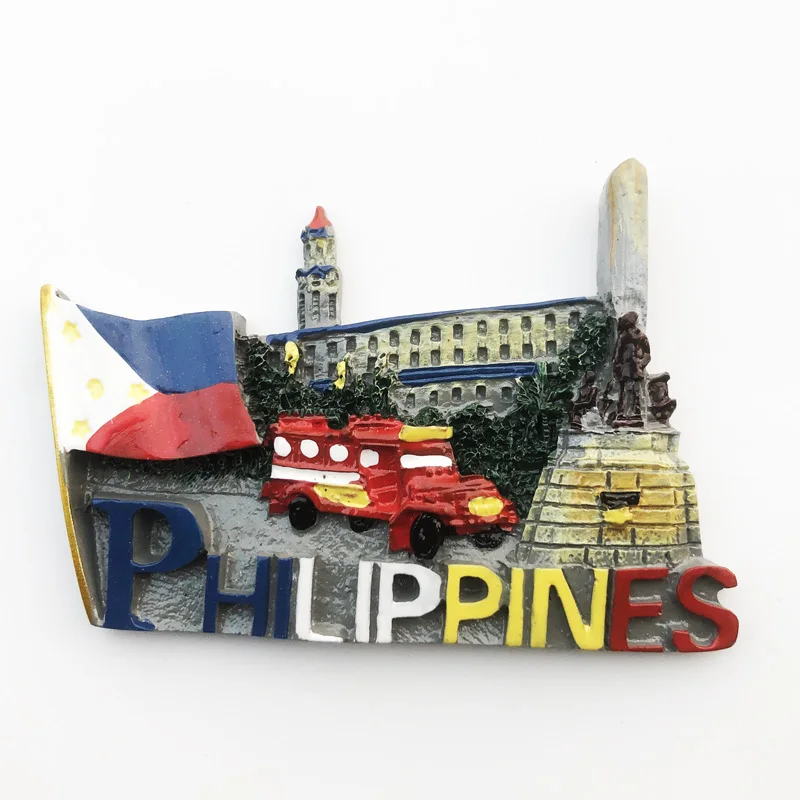 

Fridge magnet Philippines Landmark Decoration Resin Refrigerator Magnet Message Sticker Tourist Souvenir