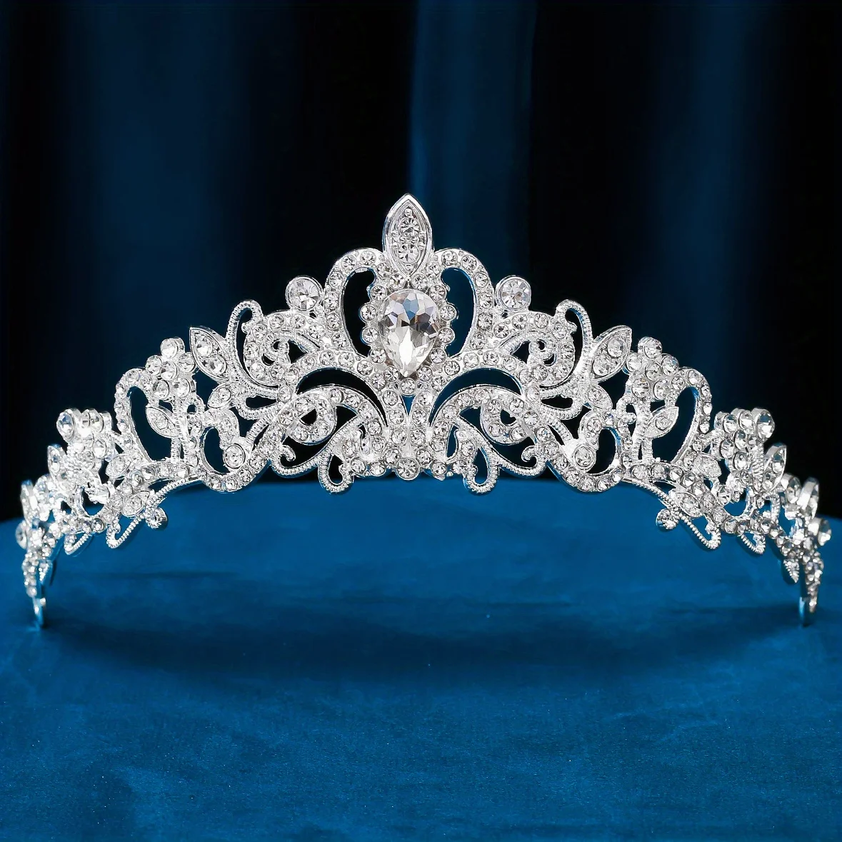 1pc Metal Zinc Alloy Hair Decoration Rhinestone Bride Crown Princess Tiara For Women Bridal Hair Accessories, Hair Accessories