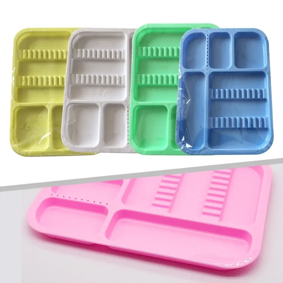 

1pcs Colorful Dentistry Instrument Tray Divided Management Colored Compartmentalized Trays Five Color Plastic Holders
