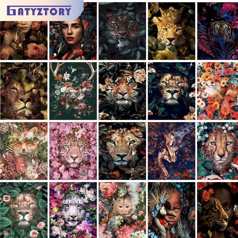 

GATYZTORY Oil Painting By Numbers Deer 60x75cm DIY Paint By Numbers For Adult Animals Frameless Canvas Painting Unique Gift