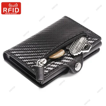 Portafogli da uomo di alta qualità Borsa per soldi Mini borsa da uomo Portafoglio porta carte Rfid in pelle marrone vintage Portafoglio piccolo Smart Wallet Pocket Walet