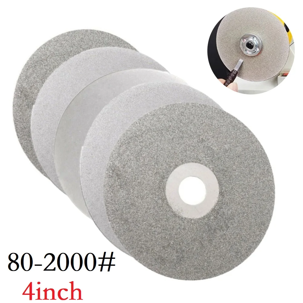 

2PCS Polishing Grinding Disc 4inch 100mm 80-2000# Diamond Coated Flat Lap Wheel Grinding Polishing Disc Tool Accessories