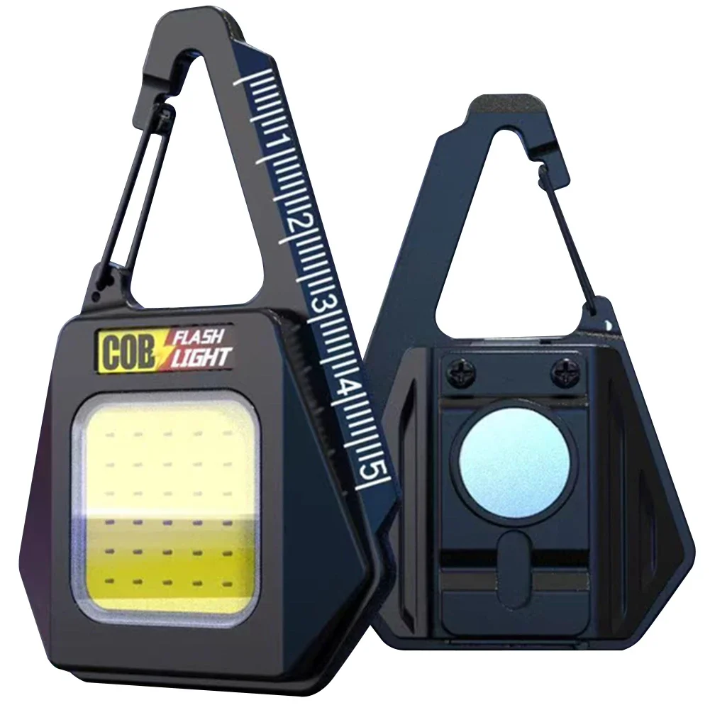 LED COB Keychain Light Multifunctional Camping Pocket Lamp 200mAh Super Bright Torch IPX4 Waterproof for Camping Fishing Walking