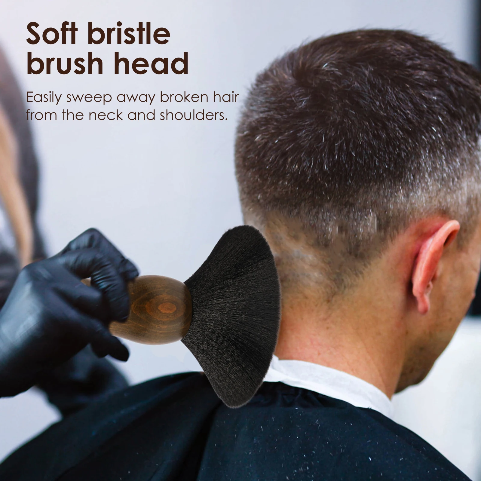 Wooden Handle Hair Brush for Salon Barber Cutting