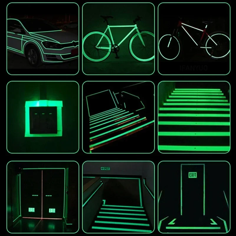 3 Meters Luminous Tape Self-adhesive Glow Emergency In The Dark Safety Stage Stickers Home Decor Party Supplies Decorative