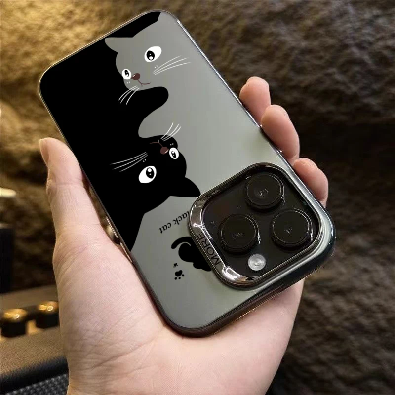 Cute Cartoon Black Cat Case For Xiaomi Redmi Note 13 12 Turbo 11 Pro Plus 10 Pro Max 12S 11S Redmi 12 4G 13C Silicone TPU Cover