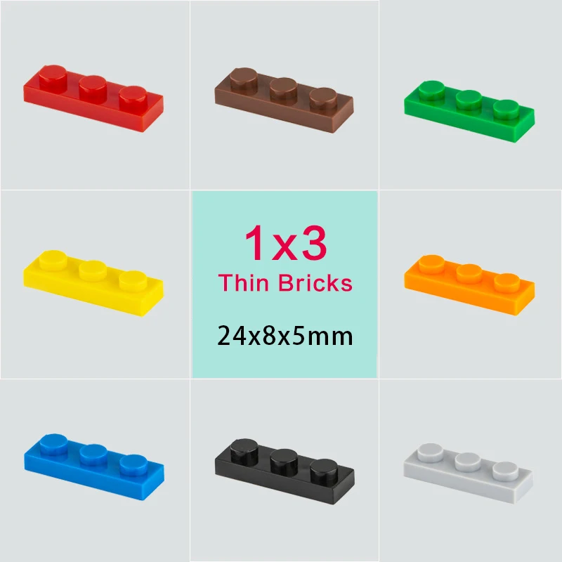 

1x3 Dots Thin Bricks Blocks MOC Creative Educational Toys Building Assemblage Kids Learning Gift Size Compatible Brand 3623