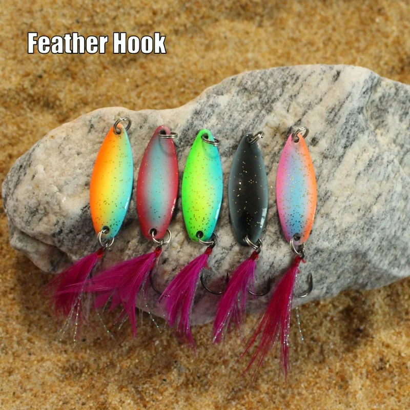 5Pcs Spoonbait 3.2g 4.5g Colorful Metal Jig Spinner Swimbait Sinking Wobbler Bass Pike Trout Stream Fishing Tackle