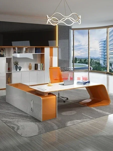Fashional Home Escritorio Personal Desk Modern Escritorios De Oficina Computer Desks Designer Italian Office table + Chair