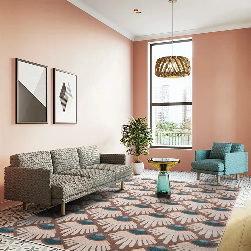 

Best Carpet For Living Room Home Decor Geometric Abstract Lattice Fashion Light Rugs Art Luxury Advanced Minimalist Bedroom