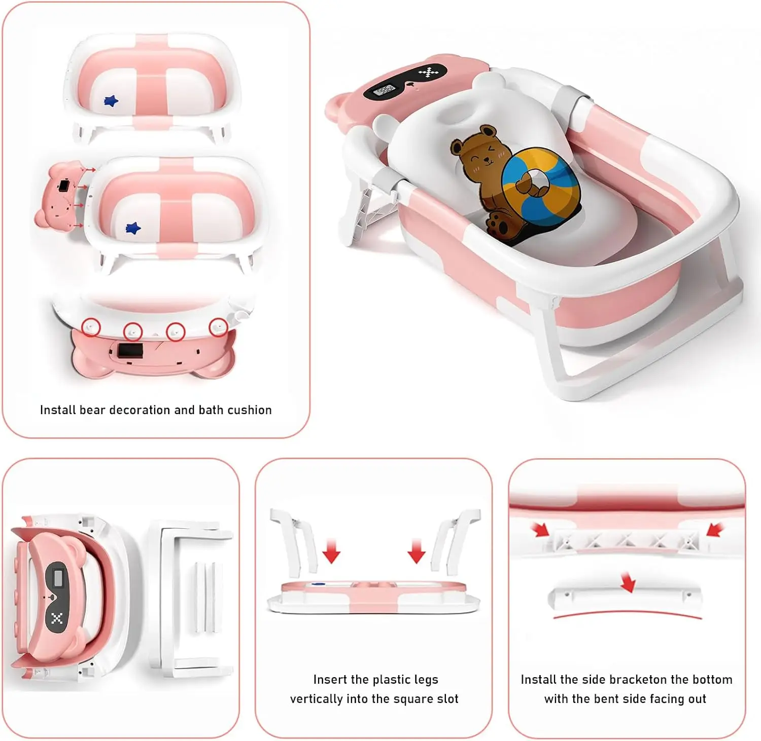 Foldable Baby Bathtub with Cushion 5
