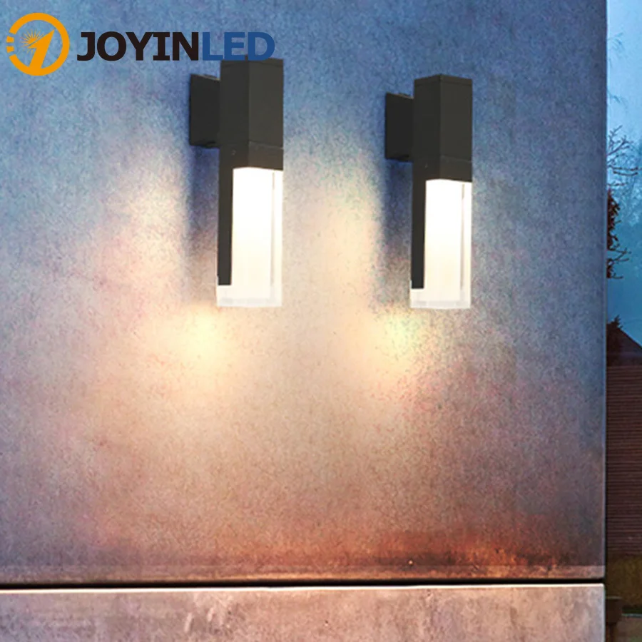 LED Wall Light, Outdoor or Indoor Use. Black Modern Wall Sconce. Waterproof IP65.for Front Porch Patio Garage Home Decor nordic tea side table console mesa center black corner small patio living room table marble stolik kawowy theater furniture