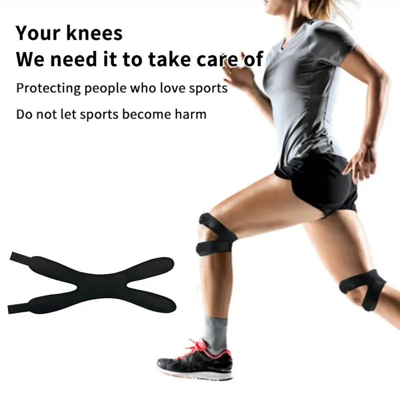 1 Stück Sport-Knieschoner Doppel-Patella-Kniebandage Patellasehnen-Stützgurt Knieschutz Offene Kniebandage Fitness Herren – Detail 4