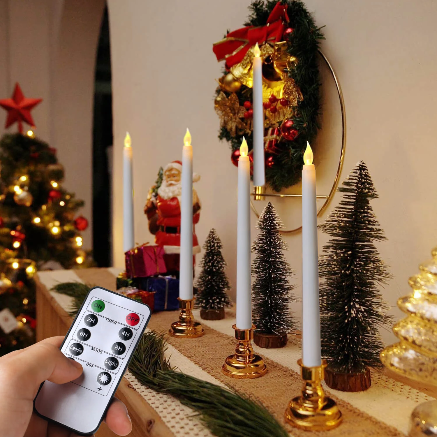 12 pces árvore de natal vela flameless com bateria led cônico velas controle  remoto para a decoração do ano novo da casa de aniversário elétrica| | -  AliExpress