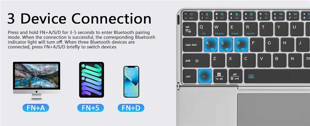 JOMAA Ensemble clavier et souris sans fil pliables Bluetooth avec support et fonction vocale intelligente._voghion.com